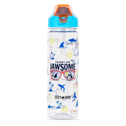 Eazy Kids Jawsome Shark 2 In 1 Tritan Water Bottle (Blue) (650ml)