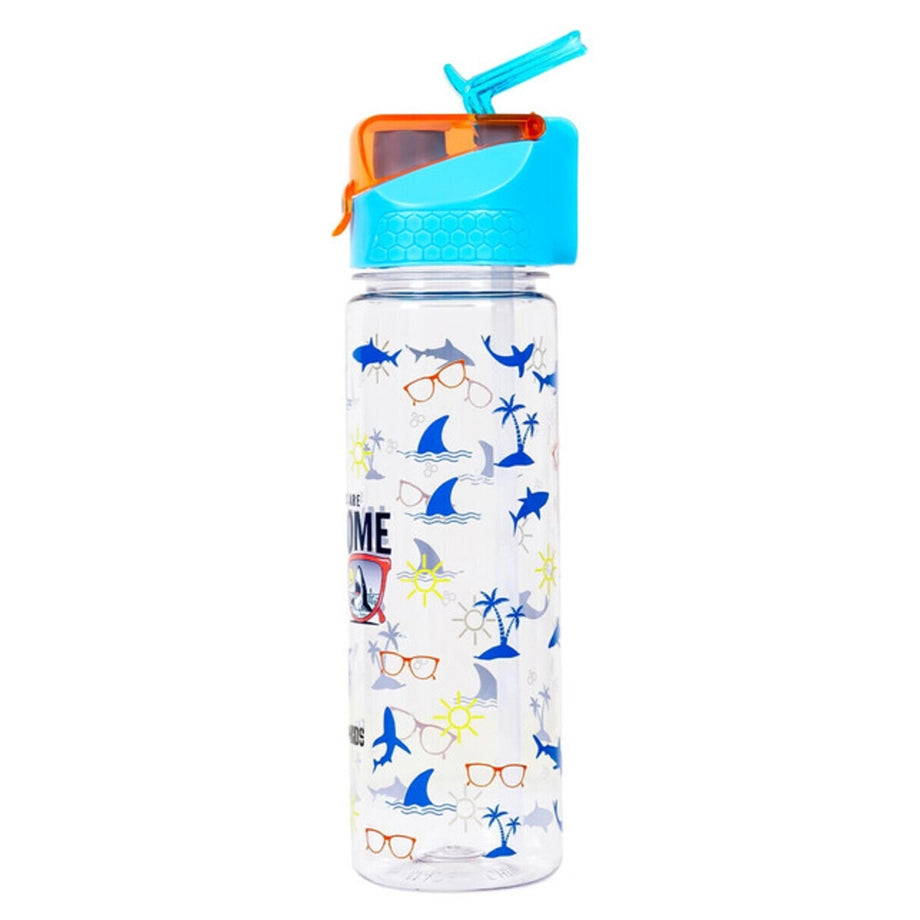 Eazy Kids Jawsome Shark 2 In 1 Tritan Water Bottle (Blue) (650ml)