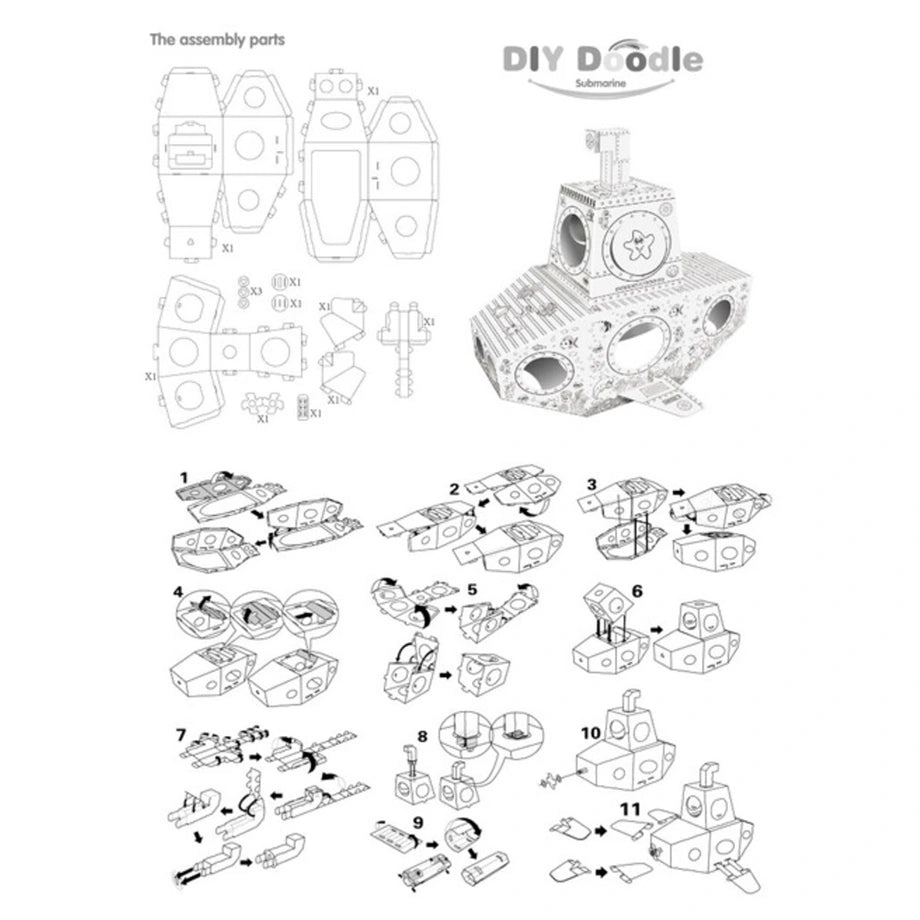 Eazy Kids DIY Doodle Coloring Submarine