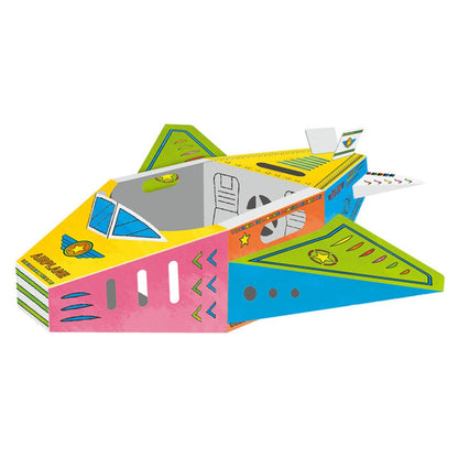Eazy Kids DIY Doodle Coloring Kit w/Set of 6 Sketch Pens (Wearable Airplane)