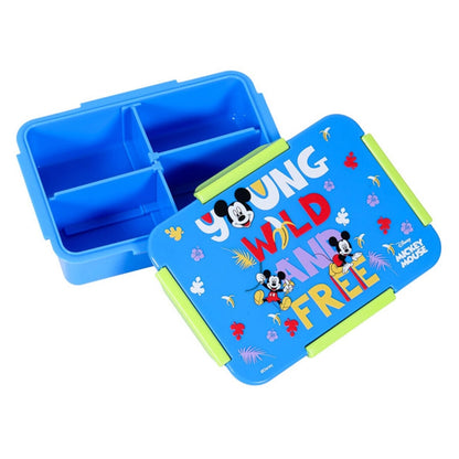 Disney Mickey & Friends 1/2/3/4 Compartment Convertible Bento Lunch Box (Blue)