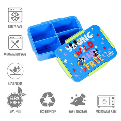 Disney Mickey & Friends 1/2/3/4 Compartment Convertible Bento Lunch Box (Blue)
