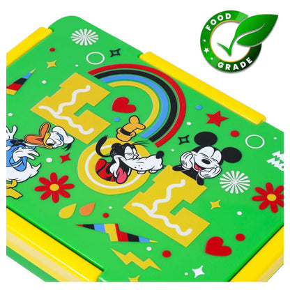 Disney LOL Mickey Mouse 1/2/3/4 Compartment Convertible Bento Lunch Box (Green)