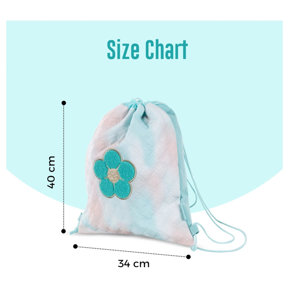 Eazy Kids Drawstring Bag (Daisy Flower Green)
