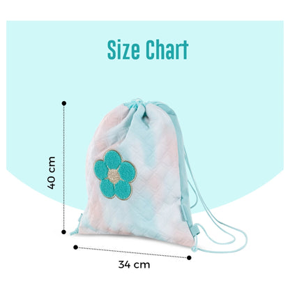 Eazy Kids Drawstring Bag (Daisy Flower Green)