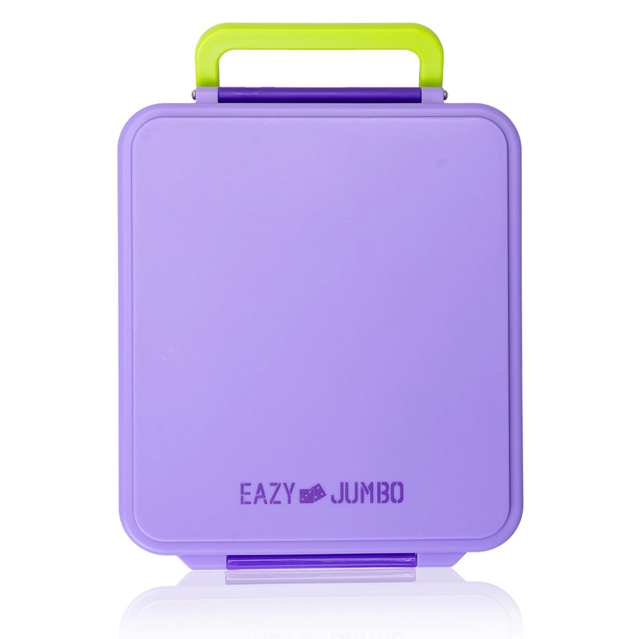 Eazy Kids Jumbo Bento Lunch Box w/ Thermos & Sauce Jar (Purple)