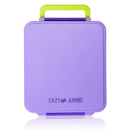 Eazy Kids Jumbo Bento Lunch Box w/ Thermos & Sauce Jar (Purple)