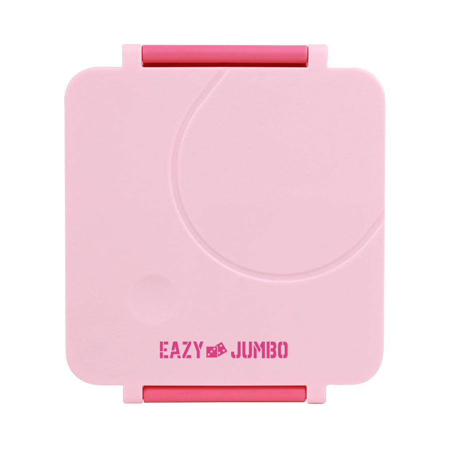Eazy Kids 3/4 Jumbo Lunch Box With Bowl Spoon And Fork (Pink)