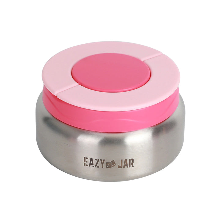 Eazy Kids 3/4 Jumbo Lunch Box With Bowl Spoon And Fork (Pink)