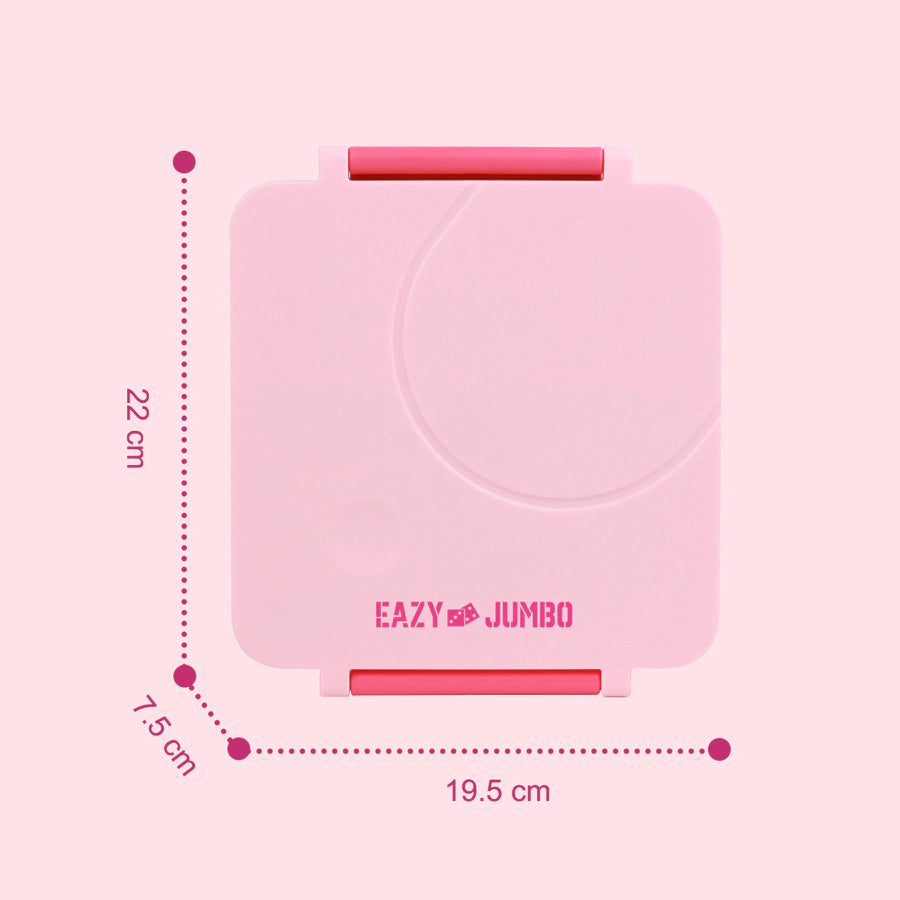 Eazy Kids 3/4 Jumbo Lunch Box With Bowl Spoon And Fork (Pink)