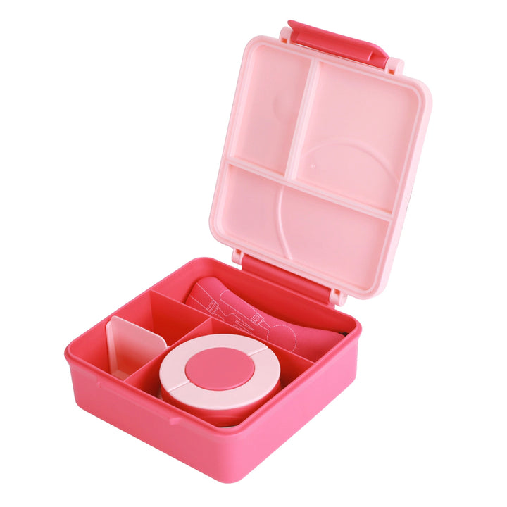 Eazy Kids 3/4 Jumbo Lunch Box With Bowl Spoon And Fork (Pink)