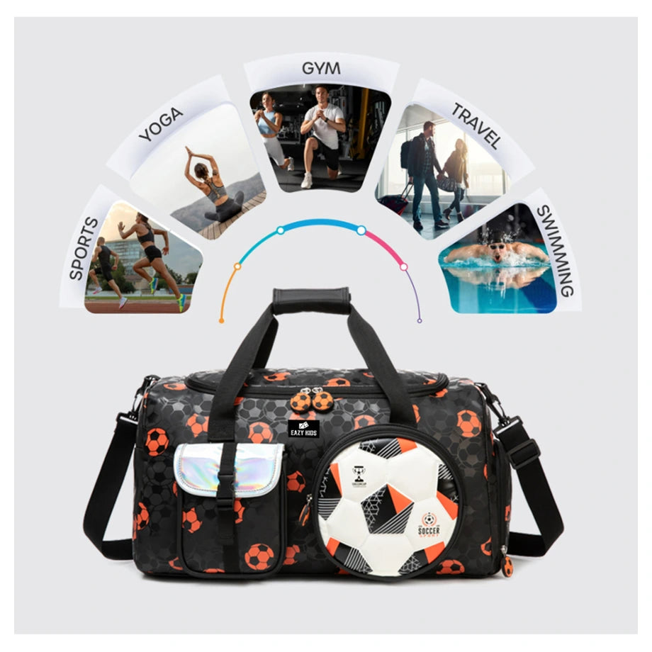 Eazy Kids Duffle Bag Football 30L (Black)