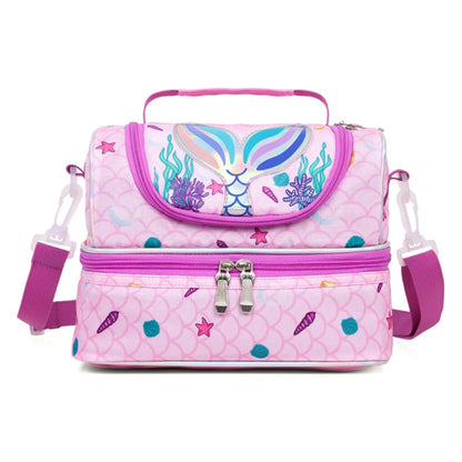 Eazy Kids Dual Compartment Lunch Bag Mermaid (Purple)