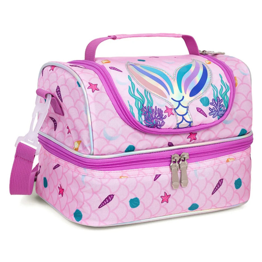 Eazy Kids Dual Compartment Lunch Bag Mermaid (Purple)