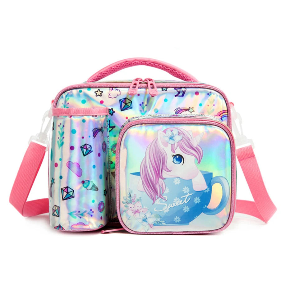 Eazy Kids Bottle/Lunch Bag (Unicorn Chrome Pink)