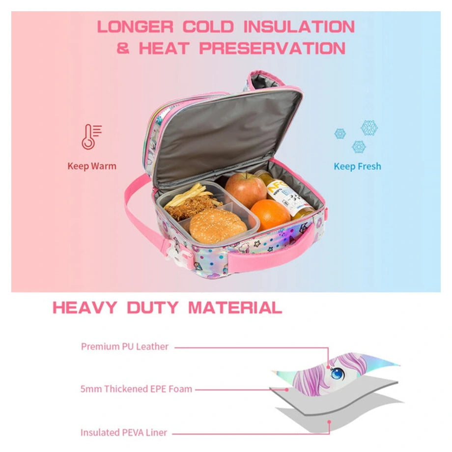 Eazy Kids Bottle/Lunch Bag (Unicorn Chrome Pink)