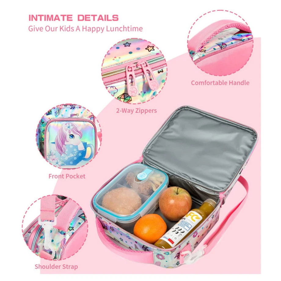 Eazy Kids Bottle/Lunch Bag (Unicorn Chrome Pink)