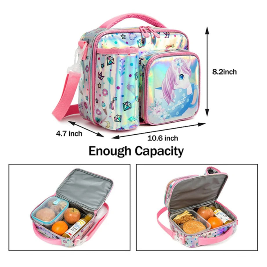 Eazy Kids Bottle/Lunch Bag (Unicorn Chrome Pink)