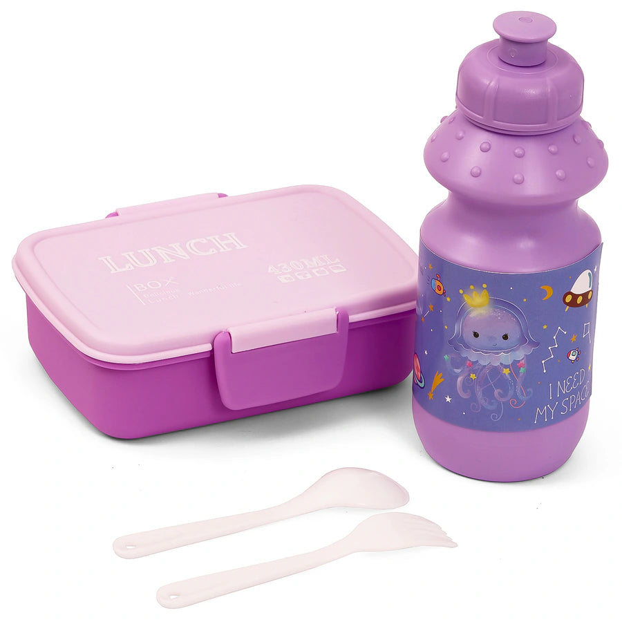 Eazy Kids Lunch Box With Bottle (Purple)