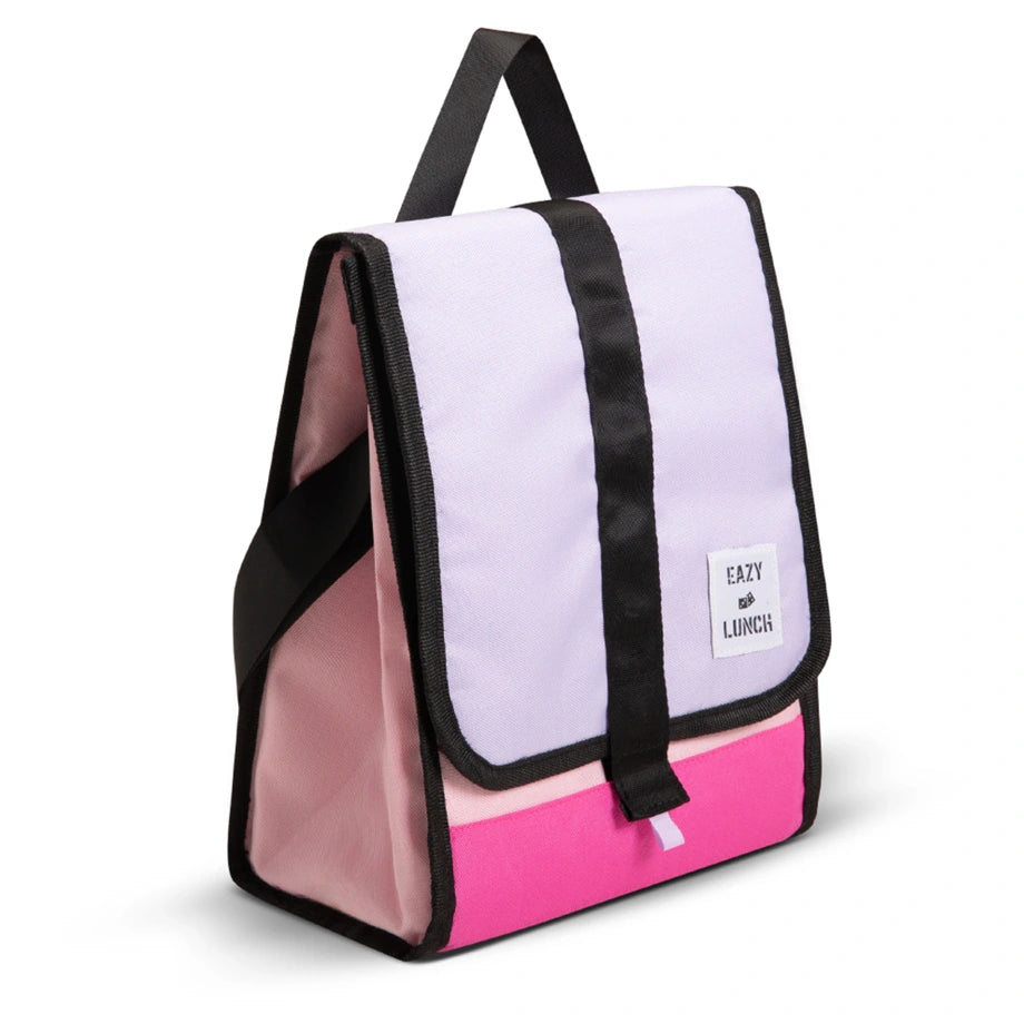 Eazy Kids Lunch Bag Insulated, Foldable & Stylish (Pink & Lavender)