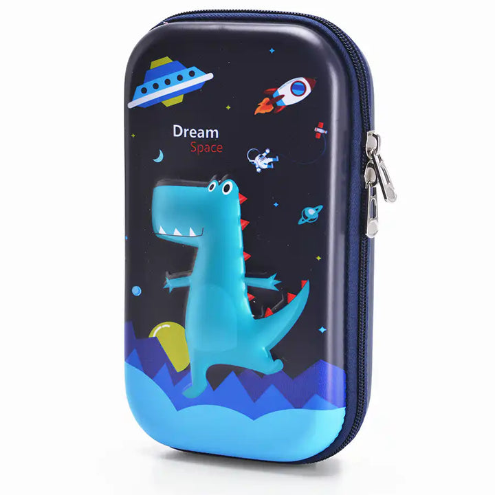 Eazy Kids Dinosaur XL Pencil Case (Blue)