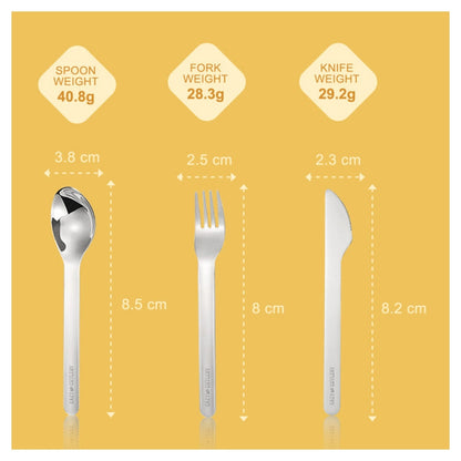 Eazy Kids Cutlery Set Stainless Steel Spoon, Fork & Knife with Silicone Case (Yellow)