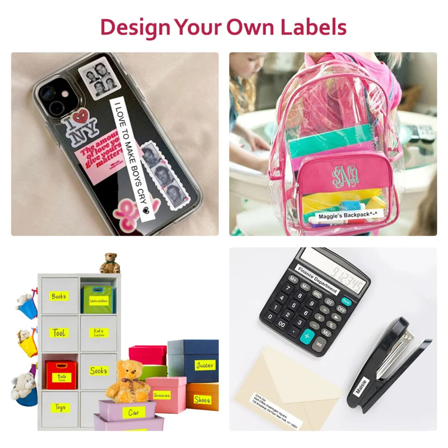 Eazy Kids Mini Label Maker Printer Rolls, Set of 3 (White)