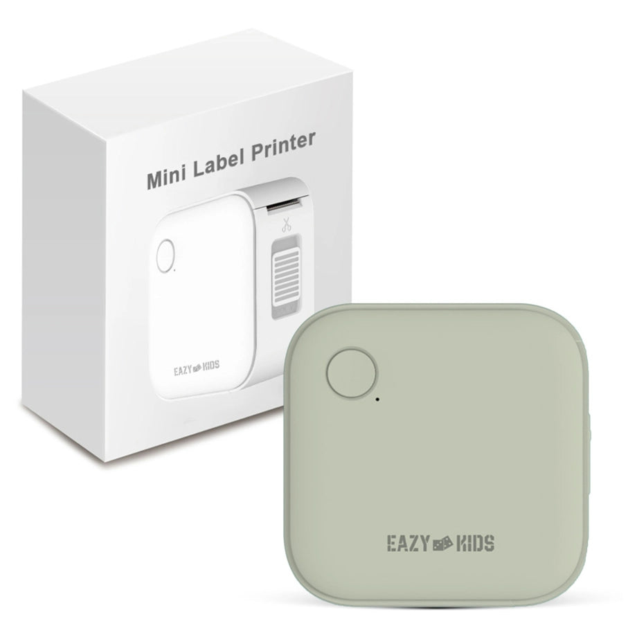 Eazy Kids Mini Label Maker Printer with 180 Labels Roll, Smart App Control for Home, Office, School (Green)