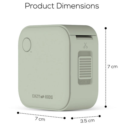 Eazy Kids Mini Label Maker Printer with 180 Labels Roll, Smart App Control for Home, Office, School (Green)