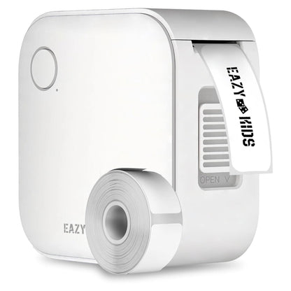 Eazy Kids Mini Label Maker Printer with 180 Labels Roll, Smart App Control for Home, Office, School (White)
