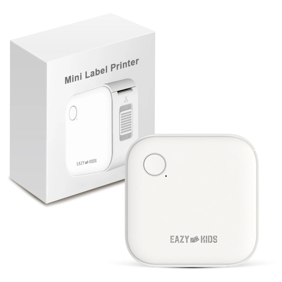 Eazy Kids Mini Label Maker Printer with 180 Labels Roll, Smart App Control for Home, Office, School (White)