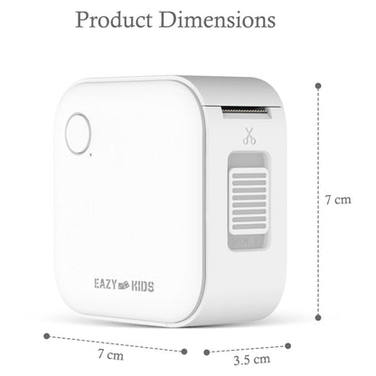 Eazy Kids Mini Label Maker Printer with 180 Labels Roll, Smart App Control for Home, Office, School (White)