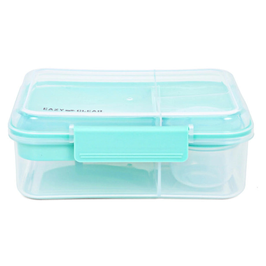 Eazy Kids 3/4/5 Compartment Convertible 1650ml Bento Lunch Box with 150ml Gravy Bowl (Green)