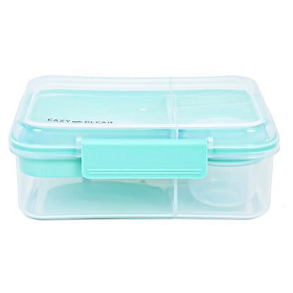Eazy Kids 3/4/5 Compartment Convertible 1650ml Bento Lunch Box with 150ml Gravy Bowl (Green)