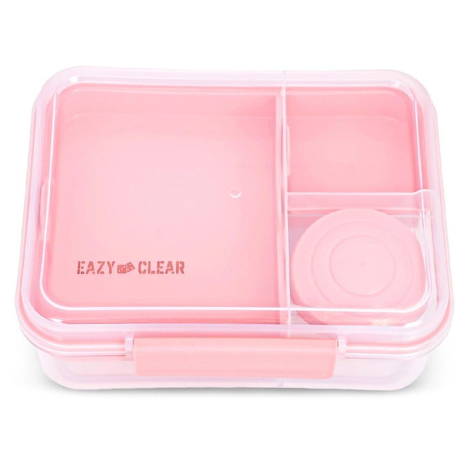 Eazy Kids 3/4/5 Compartment Convertible 1650ml Bento Lunch Box with 150ml Gravy Bowl (Pink)