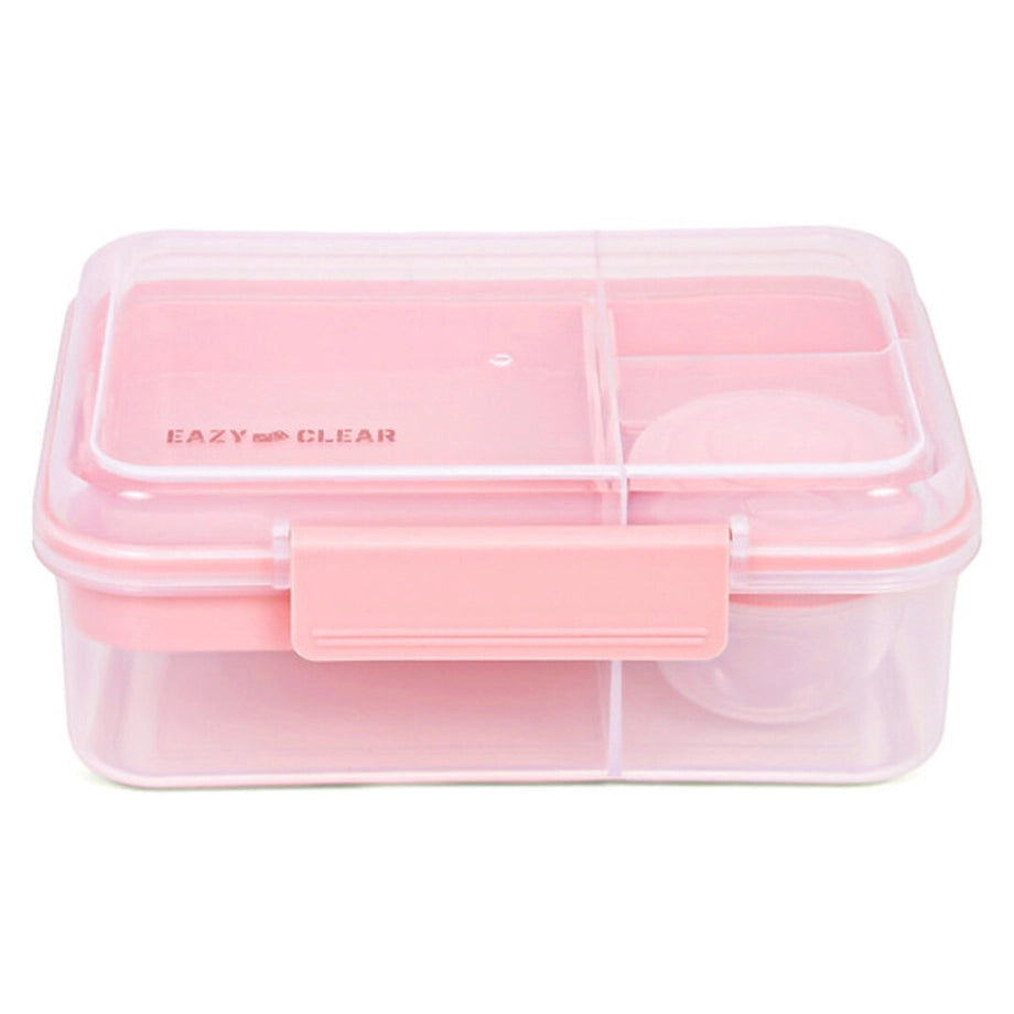 Eazy Kids 3/4/5 Compartment Convertible 1650ml Bento Lunch Box with 150ml Gravy Bowl (Pink)