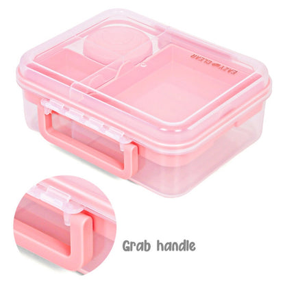 Eazy Kids 3/4/5 Compartment Convertible 1650ml Bento Lunch Box with 150ml Gravy Bowl (Pink)