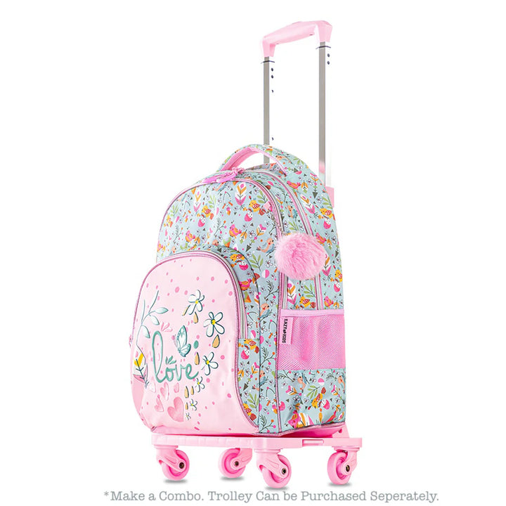 Eazy Kids  School Bag w /Pencil Pouch 17" Love (Pink)
