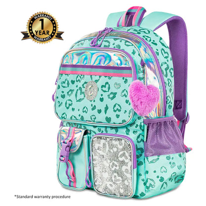 Eazy Kids 17" School Bag Set of 3 w/Lunch Bag and Pencil Pouch (Love Green)