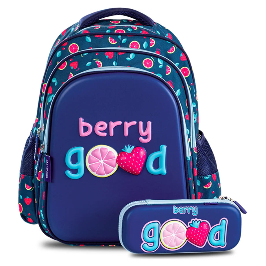 Eazy Kids School Bag w/Pencil Case 16" (Berry Good Blue)