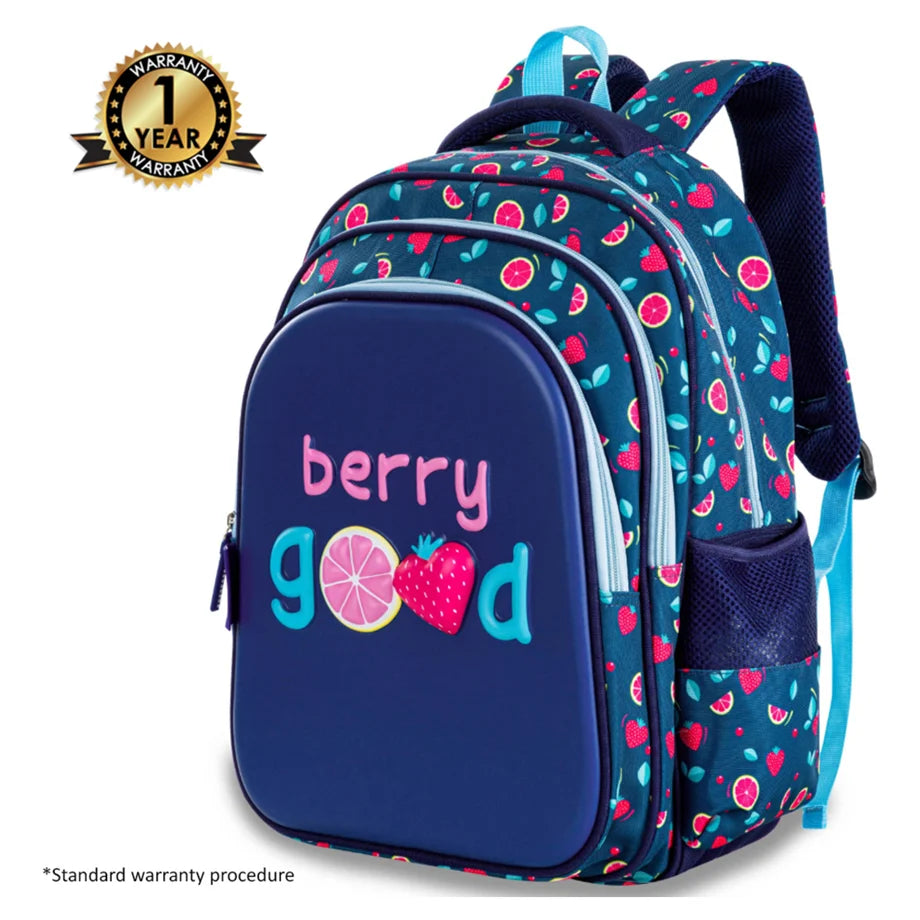 Eazy Kids School Bag w/Pencil Case 16" (Berry Good Blue)