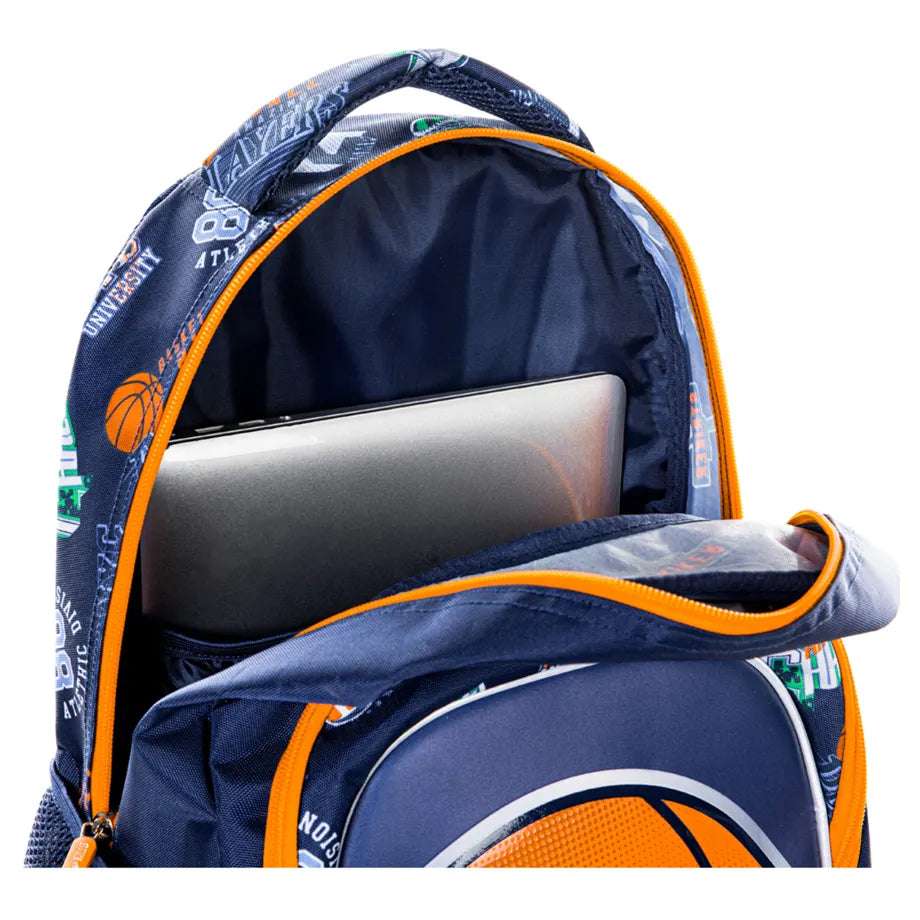 Eazy Kids 18" Set of 3 Backpack w/Lunch Bag and Pencil Case (Basket Ball)