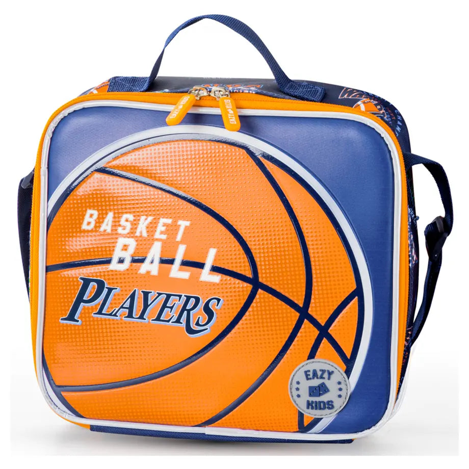 Eazy Kids 18" Set of 3 Backpack w/Lunch Bag and Pencil Case (Basket Ball)