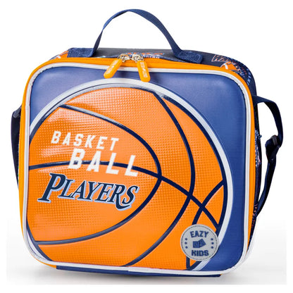 Eazy Kids 18" Set of 3 Backpack w/Lunch Bag and Pencil Case (Basket Ball)
