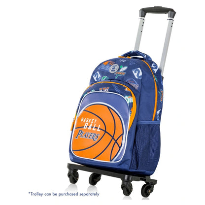 Eazy Kids 18" Set of 3 Backpack w/Lunch Bag and Pencil Case (Basket Ball)