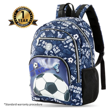 Eazy Kids 18" Set of 3 Backpack w/Lunch Bag and Pencil Case (Football)