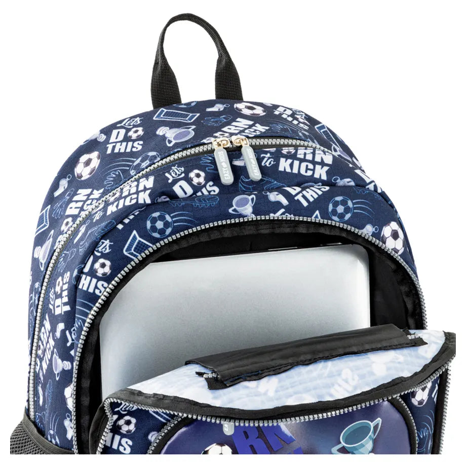 Eazy Kids 18" Set of 3 Backpack w/Lunch Bag and Pencil Case (Football)