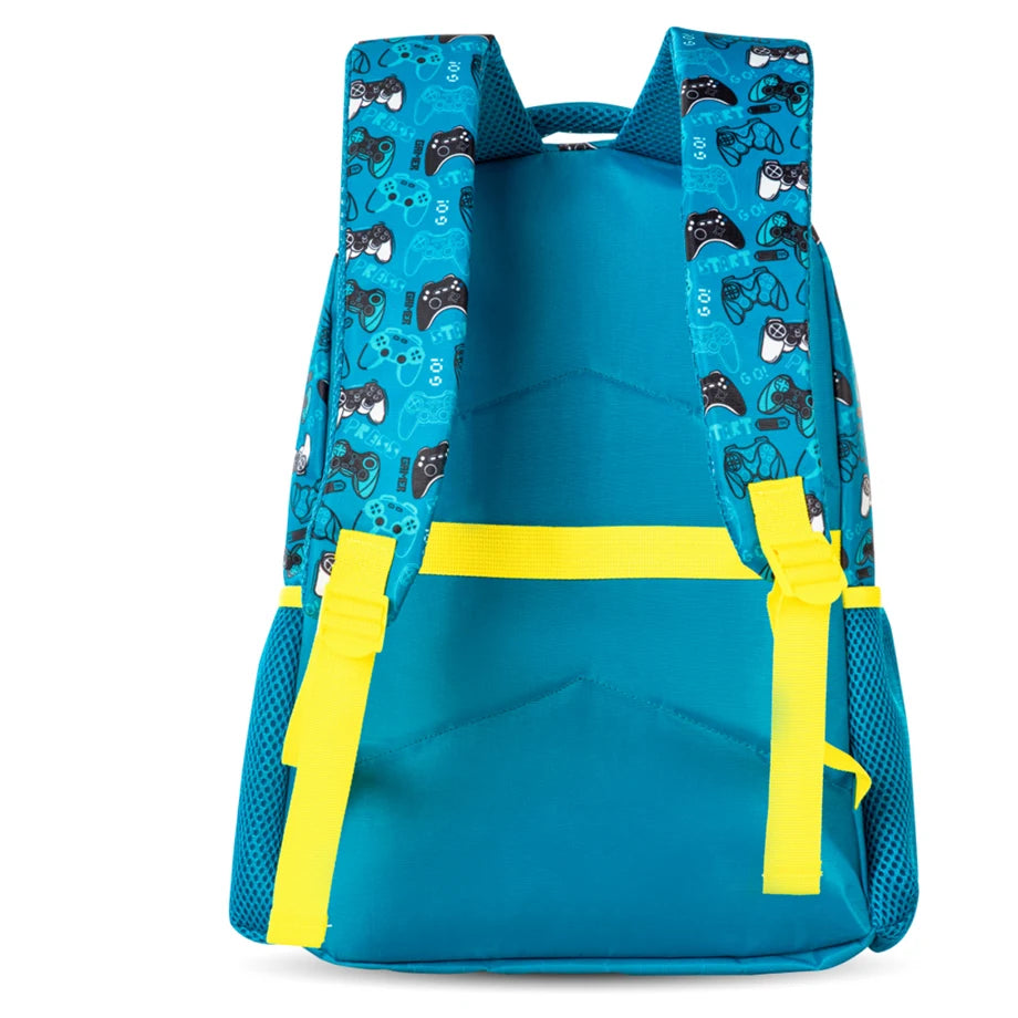 Eazy Kids 16" Set of 3 Backpack w/Lunch Bag and Pencil Case (Gaming)