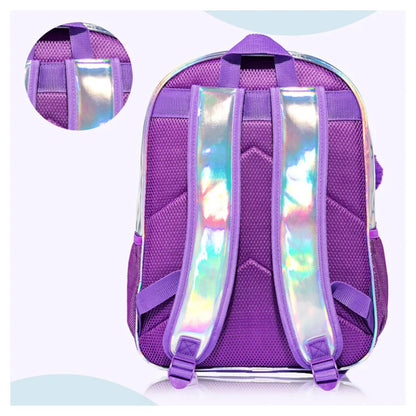 Eazy Kids 18" School Bag Lunch Bag Pencil Case Set of 3 Girl Power (Purple)