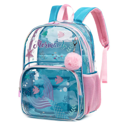 Eazy Kids 17 Inch School Bag with Lunch Bag and Pencil Case Mermaid (Blue)